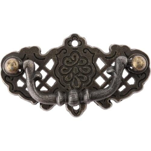 1Pc 67x38mm Antique Bronze Furniture Handle for Jewelry Wood Box Vintage Drawer Cabinet Knobs and Handles Kitchen Cupboard Pull