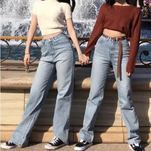 Baggy Denim Brand Korean Mom High Waist Vintage Boyfriend Jeans For Women Pants Wide Leg Fashion Loose Trousers Lady