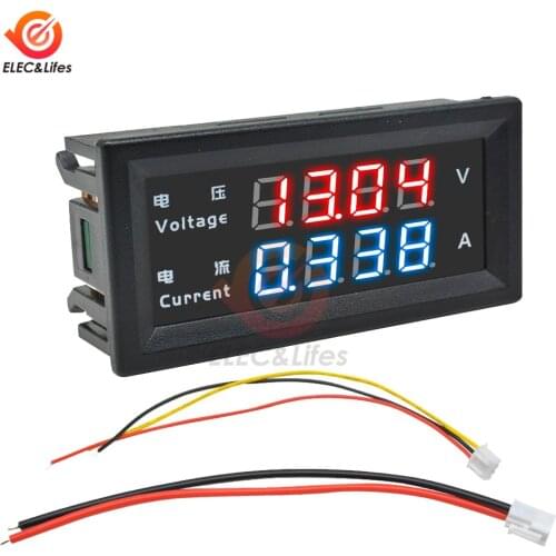 M4430 DC 100V 200V 10A Electronic Digital Voltmeter Ammeter 0.28'' LED Display Voltage Regulator Volt AMP Meter Tester