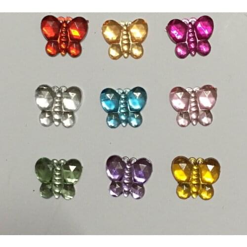 HOT 400pcs 10mm MIXED plastic Butterfly Bead flatback Scrapbook/ Craft Flatback Beads DIY B10A*4