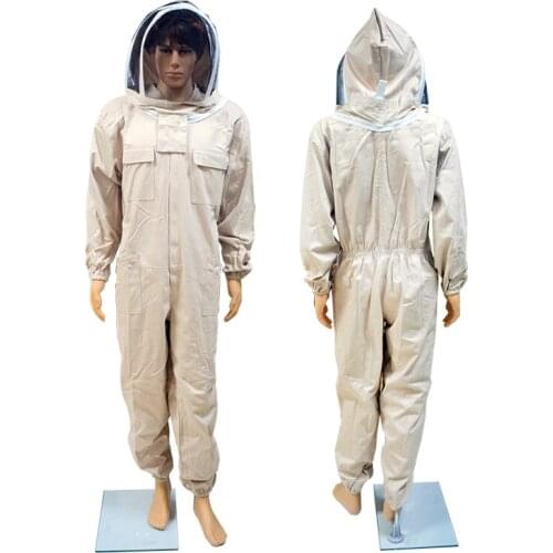 Beekeeping Cotton Full Body Suit Professional Anti Bee Protective Clothing Bee Suit with Removable Hat Beekeeping Gear