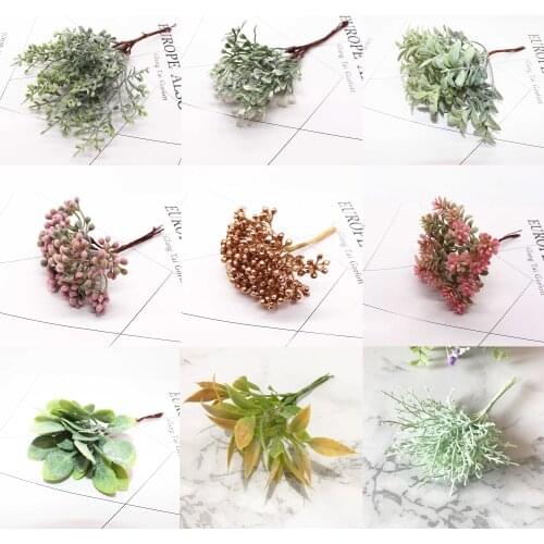 6pcs Mini Acorn leaf Artificial Flowers Plant for Home Wreath DIY Scrapbooking Wedding Christmas Decoration