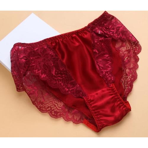 Quality Panties 100% Mulberry Silk Women Pure Silk Lace Sexy Lingeries M/L/XL/XXL FREE SHIPPING