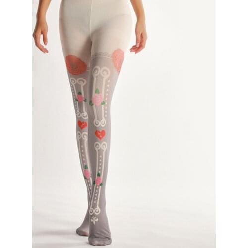 2D World Print Leggings Flowers Print Stockings