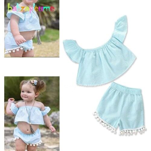 2Piece 1-4Years Summer Style Costume For Kids T-shirt Children Clothes Cute Princess Baby Tops+Shorts Girls Clothing Sets BC1745