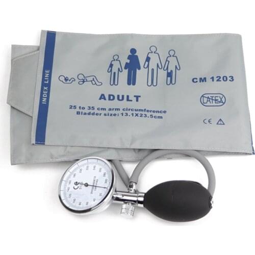Medical Classic Gray Blood Pressure Monitor BP Adult Cuff Tonometer Arm Aneroid Sphygmomanometer with Manual Pressure Gauge