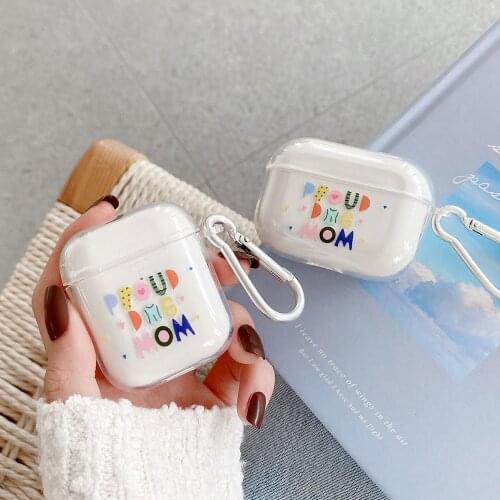 Cute Transparent Cartoon Letters Earphone Case For Apple AirPods 2 1 Pro Case Colorful Soft TPU Charging Box Bag Protector Cover