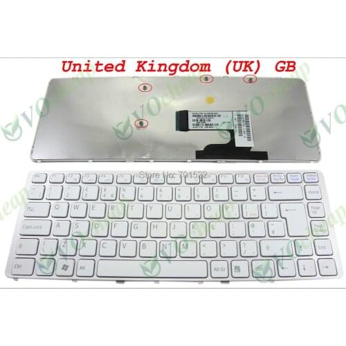 New Notebook Laptop keyboard for Sony Vaio VGN-NW Series (with white Frame) White key UK GB English Version - 148738411