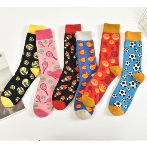 New Football Volleyball Badminton Tennis Basketball Happy Funny Socks In The Fashion Socks For Men And Women Harajuku