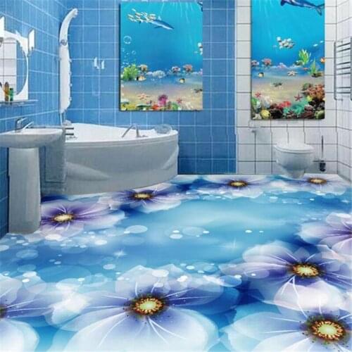 Beibehang Customize any size wallpaper floor fantastic flower bathroom bathroom with bedroom 3D flooring wall paper home decor
