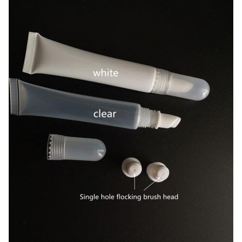 Wholesale 10ML Soft Tube Lip Gloss bottle Lipgloss Tube LIP Oil tube White/Clear Hosepipe Empty Refillable Cosmetics Container
