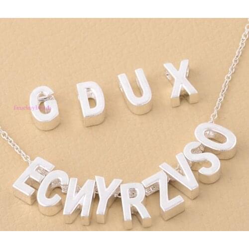 Wholesale high quality mix alloy letter charms diy A-Z alphabet floating locket charms accessories