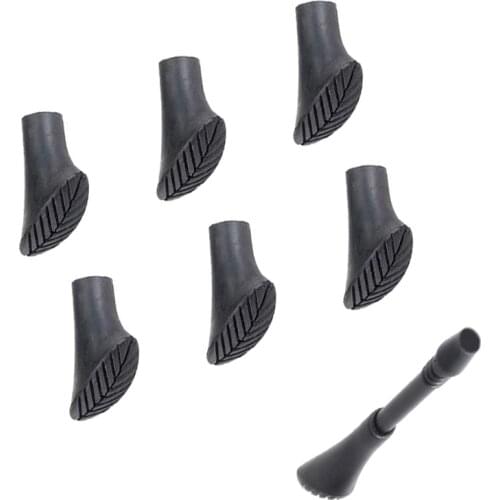 6Pcs Trekking Pole Cane Climb Outdoor Camp Nordic Walk Stick Hike Protector Cap Tip Rubber Replacement Alpenstock