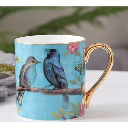 Luxury Gold Totems Mosaic Geometric Flamingo Ceramic Coffee Mug Coffee Cup Gold Breakfast Milk Water Cup Couple Creative Gifts