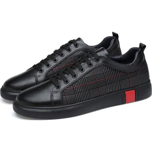 Genuine Cow Leather Men Shoes Fashion Handmade Top Quality Men Flats Male Casual Shoes Zapatos Hombre Lace-Up Black Size 36-46