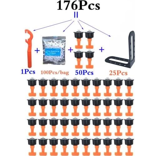 50Pcs Tile System Leveler + 25Pcs Male Angle Leveling Wedge Floor Wall Locator Spacers Pliers For Leaving Seams Building Tools