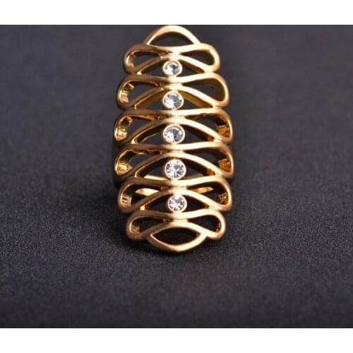 High Quality Gorgeous Multilayer Wide Rings For Women Men Crystal Gold Color Bague Punk Anillos Aros Ouro Party Bijuterias