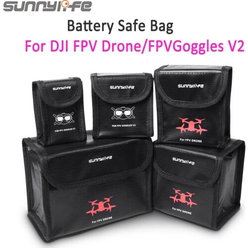 Sunnylife DJI FPV Battery Safe Bag Explosion-proof Battery Protective Storage Bag for DJI FPV/FPV Goggles V2 Drone Accessories