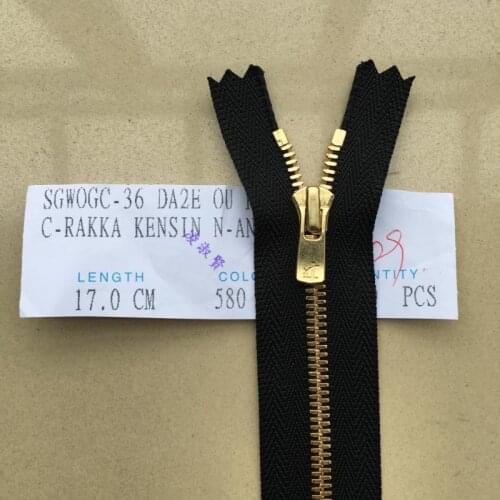 YKK high-end luxury brand EXCELLA gold and copper gold polished corn tooth zipper super Swiss RIRI 17cm