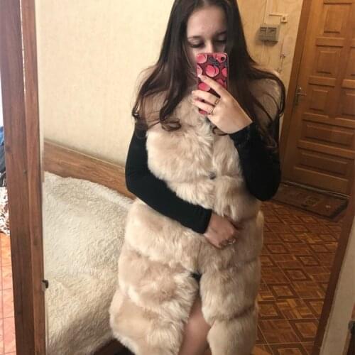 Winter Warm fox fur coats Fashion Women Faux Fur Vest Faux Fur Coat Thicker Fox Fur Vest Colete Feminino Plus size S-4XL wj1124
