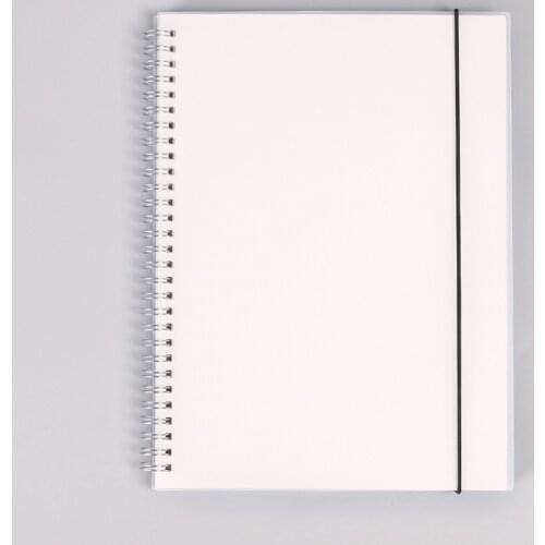 1 pcs simple cute style transparent PP cover double coil ring spiral notebook diary blank horizontal line paper record book