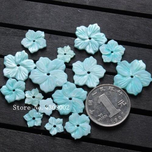 100pcs/lot 11-22mm Natural Colored 5 Flower cut Mother of Pearl shell for DIY Jewelry SunFlower Cut MOP Pearl shell for Brooch