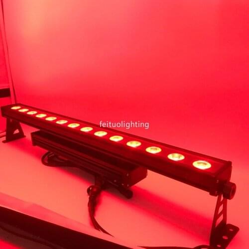12pcs with 3 case dot control 14x18w led wall washer Linear Light IP65 Waterproof Floodlight Outdoor 6in1 rgbaw uv led bar light