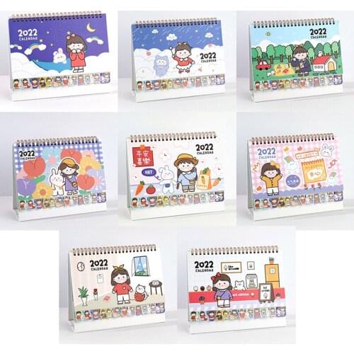 2022 Cute Desk Calendar Daily Schedule Table Planner Agenda Yearly Organizer