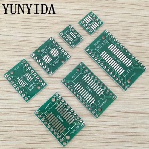 35pcs=7value*5pcs PCB Board Kit SMD Turn To DIP SOP MSOP SSOP TSSOP SOT23 8 10 14 16 20 24 28 SMT To DIP