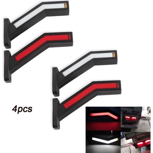 4pcs Trailer Side Marker Lighting Truck Van LED Lights Universal 24V LED Neon Stalk Lamp Waterproof Outline Marker Light
