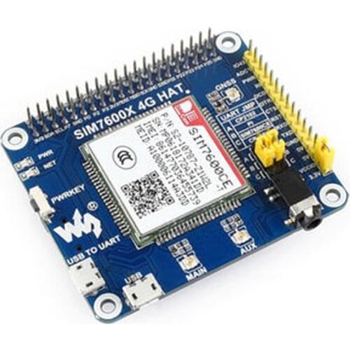 4G/3G/2G/GSM/GPRS/GNSS HAT for Raspberry Pi Based on SIM7600E-H