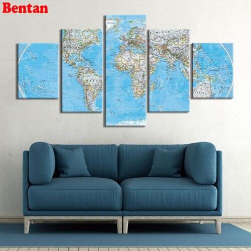 5 pcs 5d diy diamond painting abstract world map cross stitch kits diamond embroidery full square round diamond mosaic sale