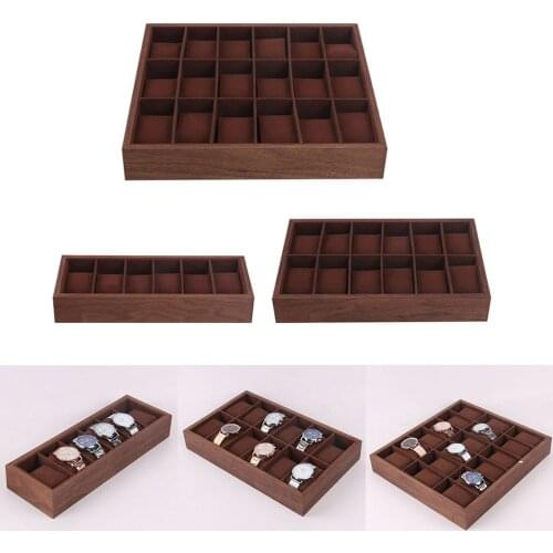 Luxury Wood Watch Box Bracelet Display Tray w/ Pillow Shop Wristwatch Organizer