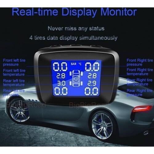 BigBigRoad Car TPMS Tire Pressure Monitoring System For Hyundai ix25 ix35 Sonata Celesta Verna i30 Accent Veloster H-1 Santa Fe