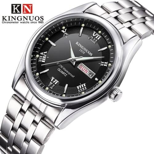 Relogio Masculino Luxury Brand Stainless Steel Analog Display Date Week Mens Quartz Watch Business Male Wristwatches Man Watch