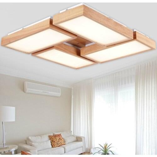Wooden led ceiling lights for Living room foyer deckenleuchten modern OAK led ceiling lights lamp fixtures luminaria teto