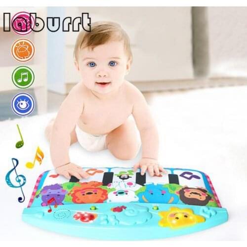 Baby toys cute animal kicking crawling mat children multifunctional music lighting pedal piano early education toys