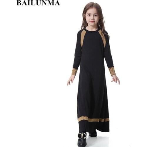 Kids islamic dress girl indonesia clothing arab female dress long muslim skirts children abaya girls abaya