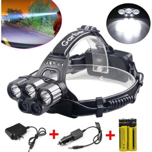 Novel 80000LM 6 Modes 5x XM-L T6 LED Rechargeable 18650 Headlamp Camping Hiking Torch