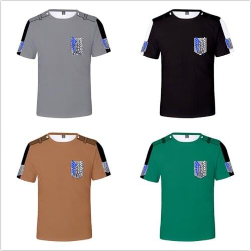 Japan Anime Attack on Titan 3d T Shirt Women Men Kids Cosplay Costume Shingeki no Kyojin Short Sleeve T-Shirt Hip Hop Tshirt Tee