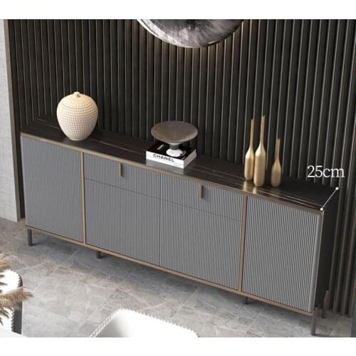 Rock board ultra-thin dining side cabinet solid wood integrated wall household 25cm modern simple living room storage wine cabin