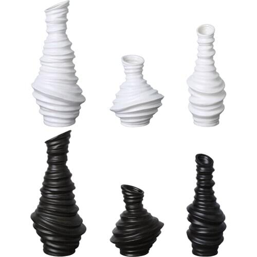 Ceramic Vase Abstract Thread Dried Flowers Vases Holder Studio Craft Decor