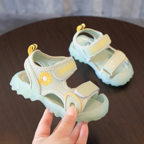 Summer Latest Girls Sandals 2020 Fashion Magic Sticker Soft Breathable Anti-collision Baby Jelly Shoes Kids Outdoor Casual Shoes