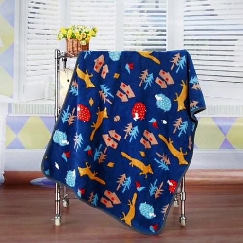 Multifunction Coral Fleece Blanket for baby children kids Baths towel Cozy Soft cartoon forest printed blankets for beds / sofa