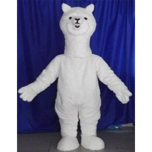 New Christmas Carnival Costume Halloween Cute White Alpaca Cosplay Adult Use Birthday Party Advertising Parade Mascot