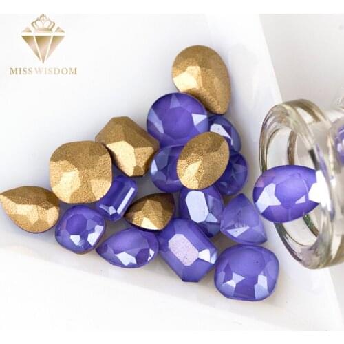 New prouduct 50pcs/pack pointback Glue on nail art Purple Lotus Moka rhinestones 539MK high quality glass crystal nail art
