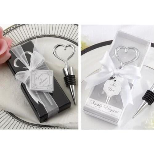 Wholesale 100pcs/lot Love Heart Shape Wine Bottle Stoper Party & Wedding Souvenirs Best Gift For Guest