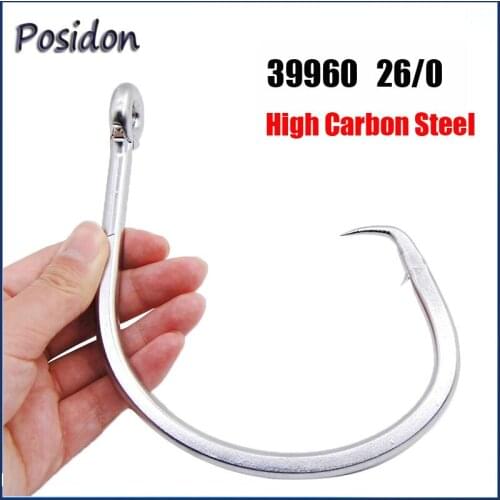 Posidon 26/0 39960 High Carbon Steel Circle Hooks Super Large Tuna Circle Bait Fishing Hooks for USA Market