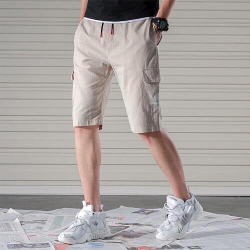 Casual overalls mens Summer Boys' shorts thin mens pants mix and match five point pants trend middle pants handsome