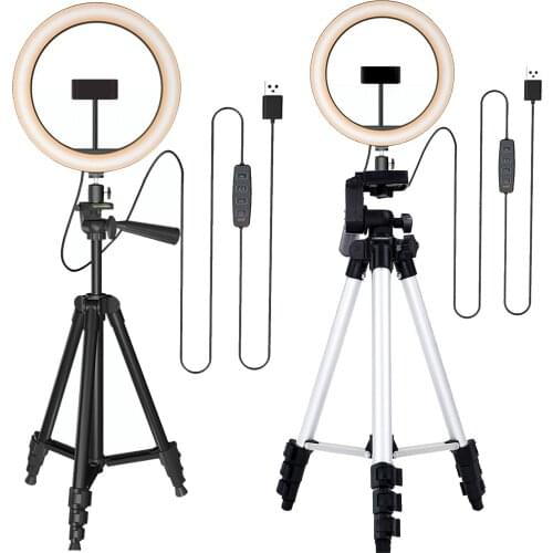 11 inch Pro LED Ring Light Kit Stand Phone Holder Dimmable Ringlight 3 Modes 10 Brightness Live Stream Makeup Video